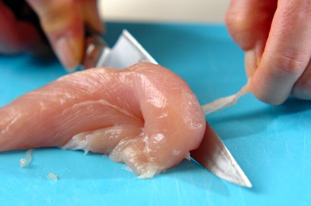 ささ身ソテーのミックスビーンズのマリネ添えの作り方の手順1