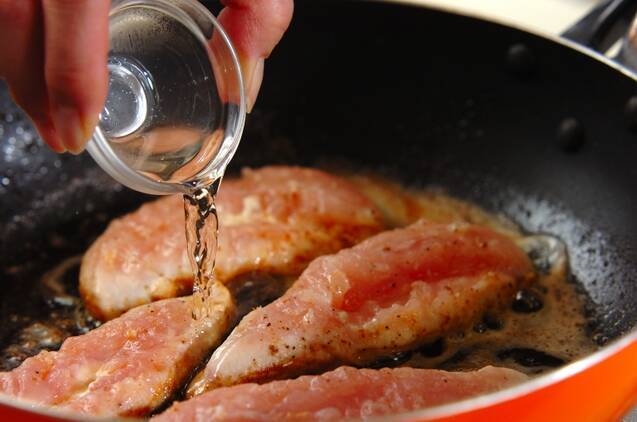 ささ身ソテーのミックスビーンズのマリネ添えの作り方の手順3