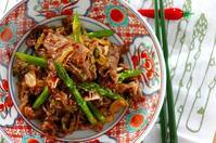 グリーンアスパラと牛肉の炒め物