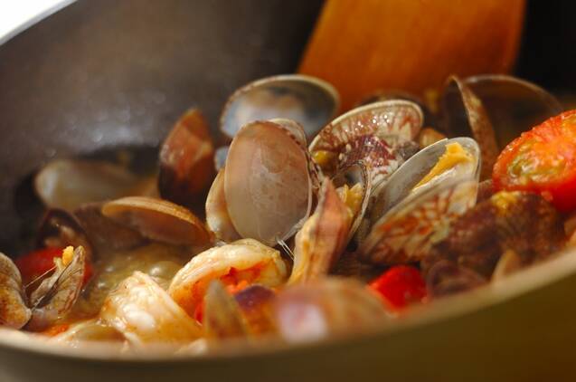 エビとアサリのピラフの作り方の手順5