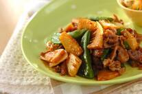 スナップエンドウと豚肉のオイスター炒め