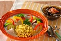 長芋と豆乳のシチュー　玄米ターメリックピラフ添えの献立