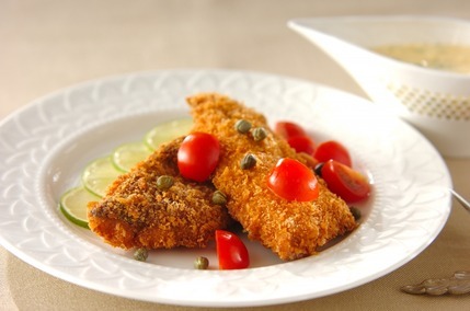 アジのフライ　ライム・マヨネーズ