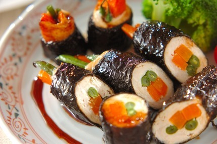 ささ身ののり巻き焼き