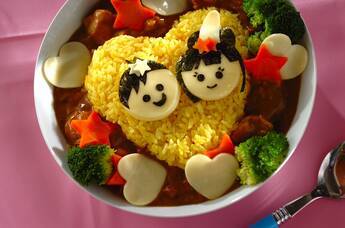 織り姫＆彦星の七夕デコカレー