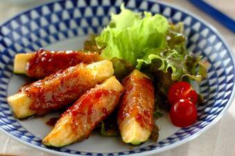 豚肉のズッキーニ巻き