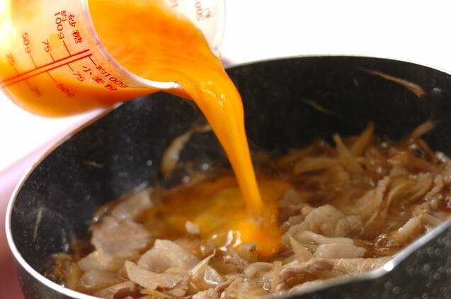 豚バラ肉の柳川風の作り方の手順3