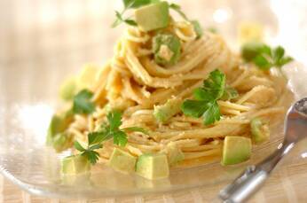 タラコとアボカドの冷製パスタ