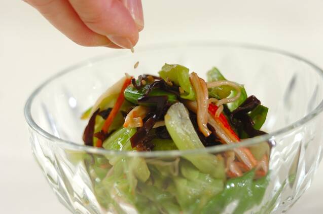 キャベツとスナップエンドウの中華サラダの作り方の手順4