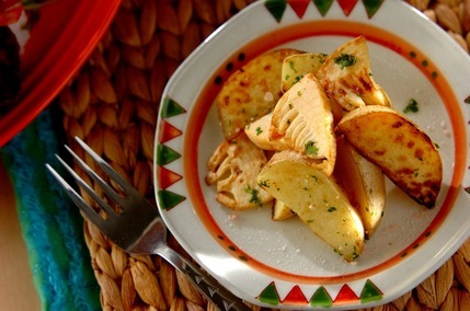 新ジャガとタケノコのソテー