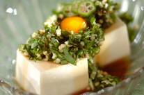 刻みオクラと大葉のせ奴