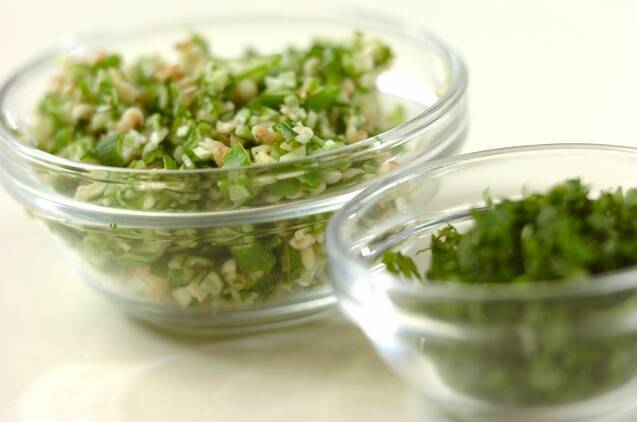 刻みオクラと大葉のせ奴の作り方の手順1