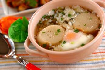 落とし卵とジュンサイのお吸い物