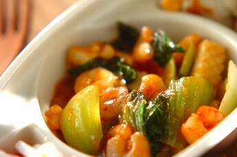 海鮮のチリソース炒め