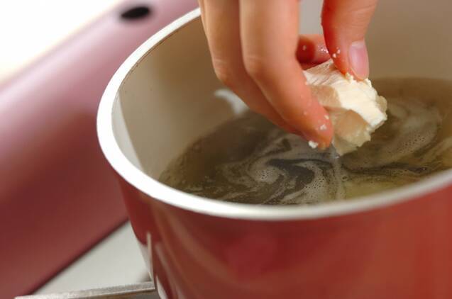 豆腐入り卵スープの作り方の手順2