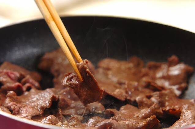 ガーリック牛タン丼の作り方の手順3