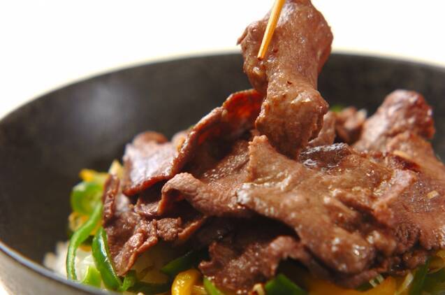 ガーリック牛タン丼の作り方の手順4