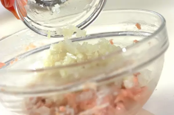 冷凍卵の月見つくねの作り方2