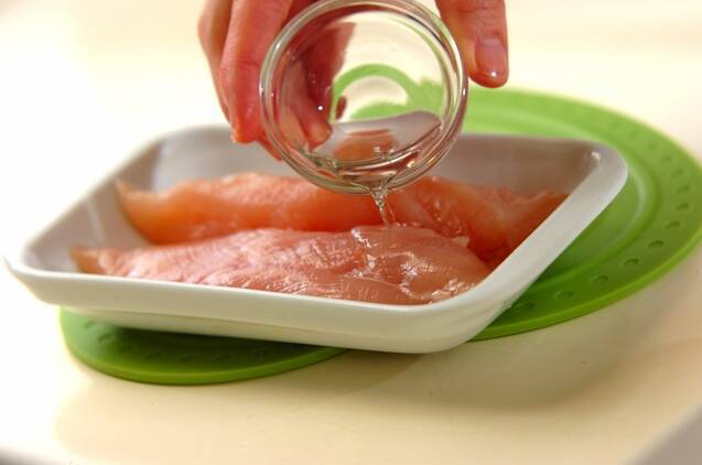 鶏ささ身のみぞれがけの作り方の手順3