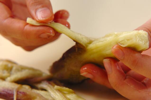 蒸しナスのゴマダレかけの作り方の手順3