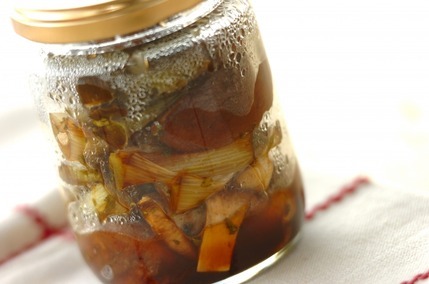 シイタケと白ネギのマリネ