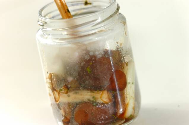 シイタケと白ネギのマリネの作り方の手順3