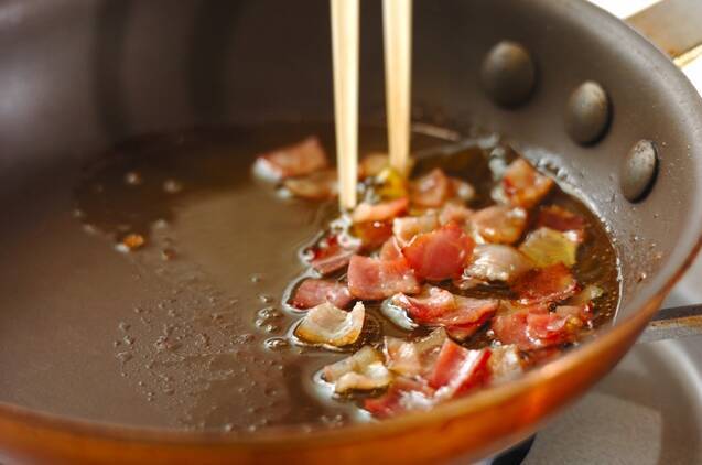 カボチャとベーコンのソテーの作り方の手順2