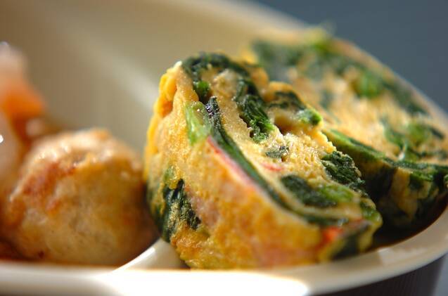 ホウレン草入りだし巻き卵