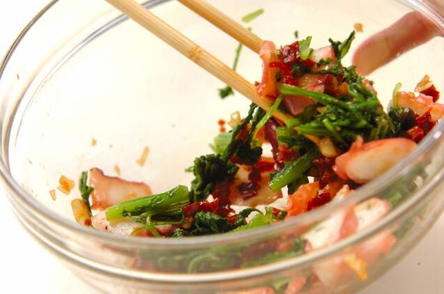 タコと春菊のイタリアン和えの作り方の手順3