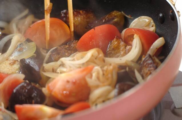 鶏とナスのみそカレーの作り方の手順5