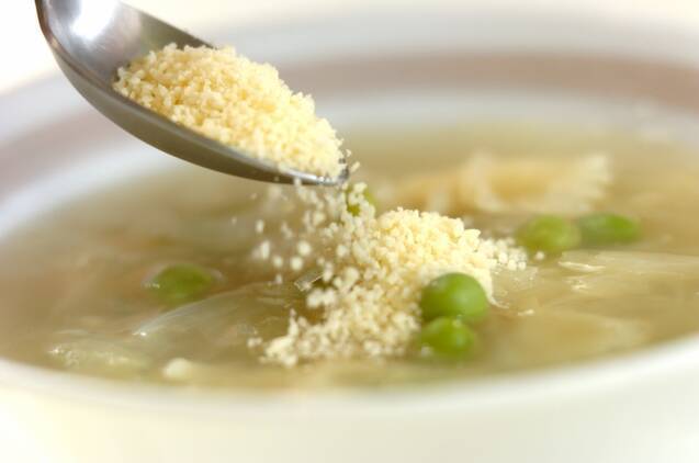 グリンピースのスープ・マカロニの作り方の手順5