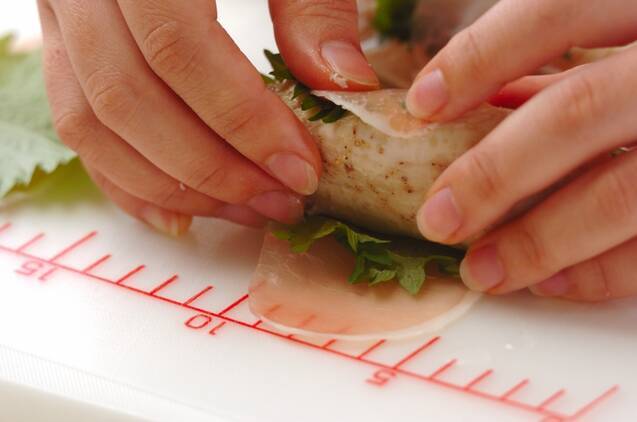 ささ身の生ハム巻きの作り方の手順3