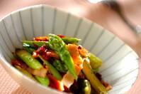 グリーンアスパラのドライトマト炒め