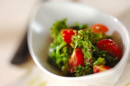 菜の花とプチトマトのマスタード和え