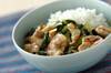 小松菜とホタテの中華風あんかけご飯の作り方の手順