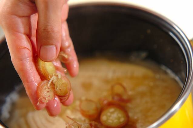 タケノコのみそ汁の作り方の手順5