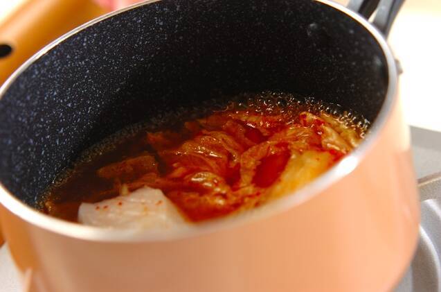 具沢山！チゲ鍋風スープの作り方の手順3