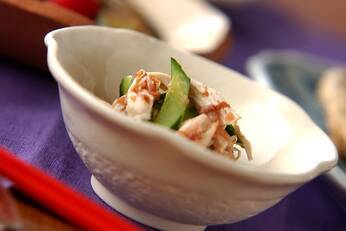 キュウリの梅和え