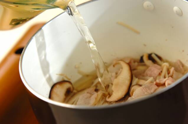 キノコすいとん汁の作り方の手順5