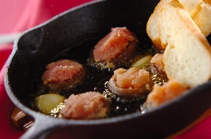 シイタケ明太アヒージョ