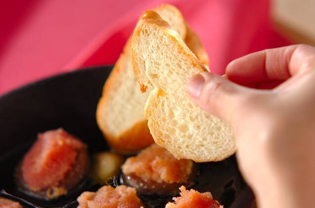 シイタケ明太アヒージョの作り方の手順3