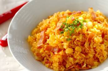 野菜ジュースの炊き込みピラフ