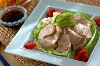 ガーリックダレ添えゆで豚