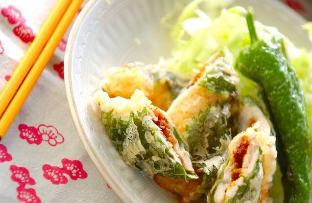 ささ身の梅はさみ揚げ