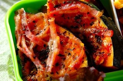 レンジでピザ風カボチャ