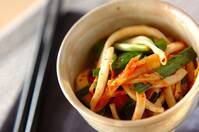 イカそうめんのキムチ和え