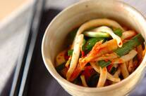 イカそうめんのキムチ和え