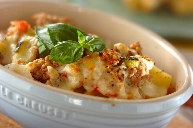 ひき肉と夏野菜のグラタン