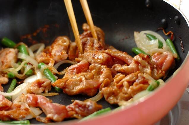 厚揚げとインゲンのトロミ炒めの作り方の手順3