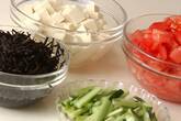 豆腐トマトサラダの下準備1